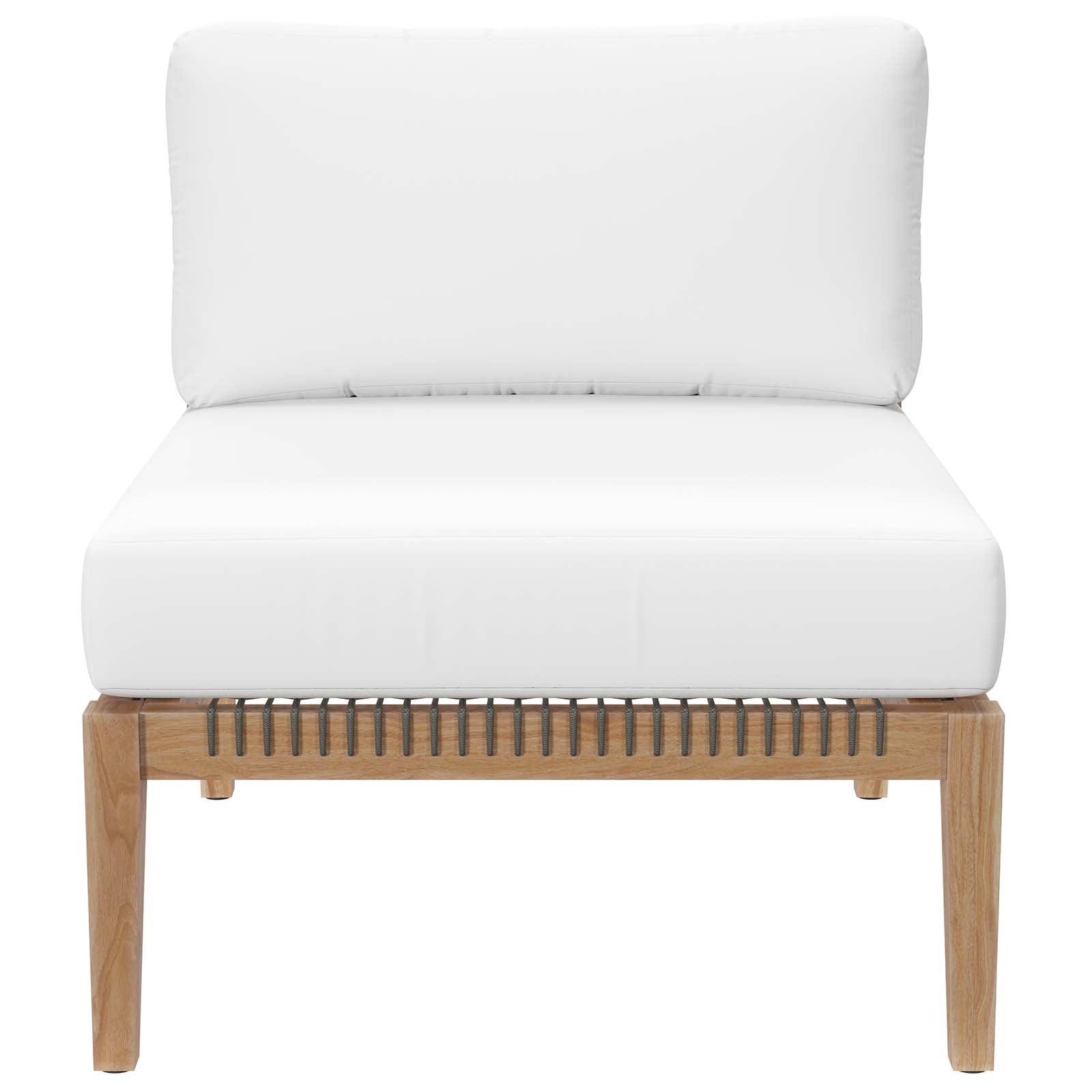Clearwater Premium Teak Outdoor Patio Sofa with Stylish Rope Webbing and Comfort Cushions