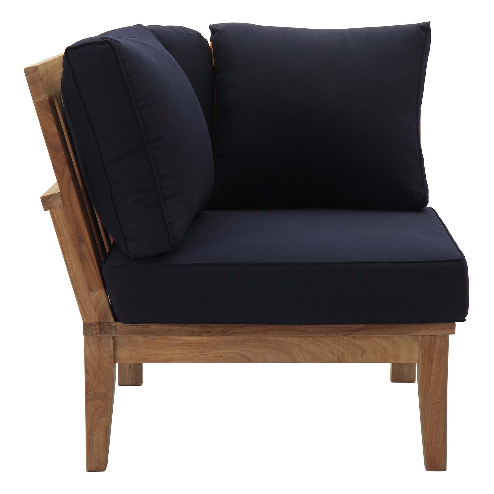 Marina Teak Wood Outdoor Patio Sofa Sectional Set - Sturdy and Weatherproof Design Ideal for Your Patio Relaxation