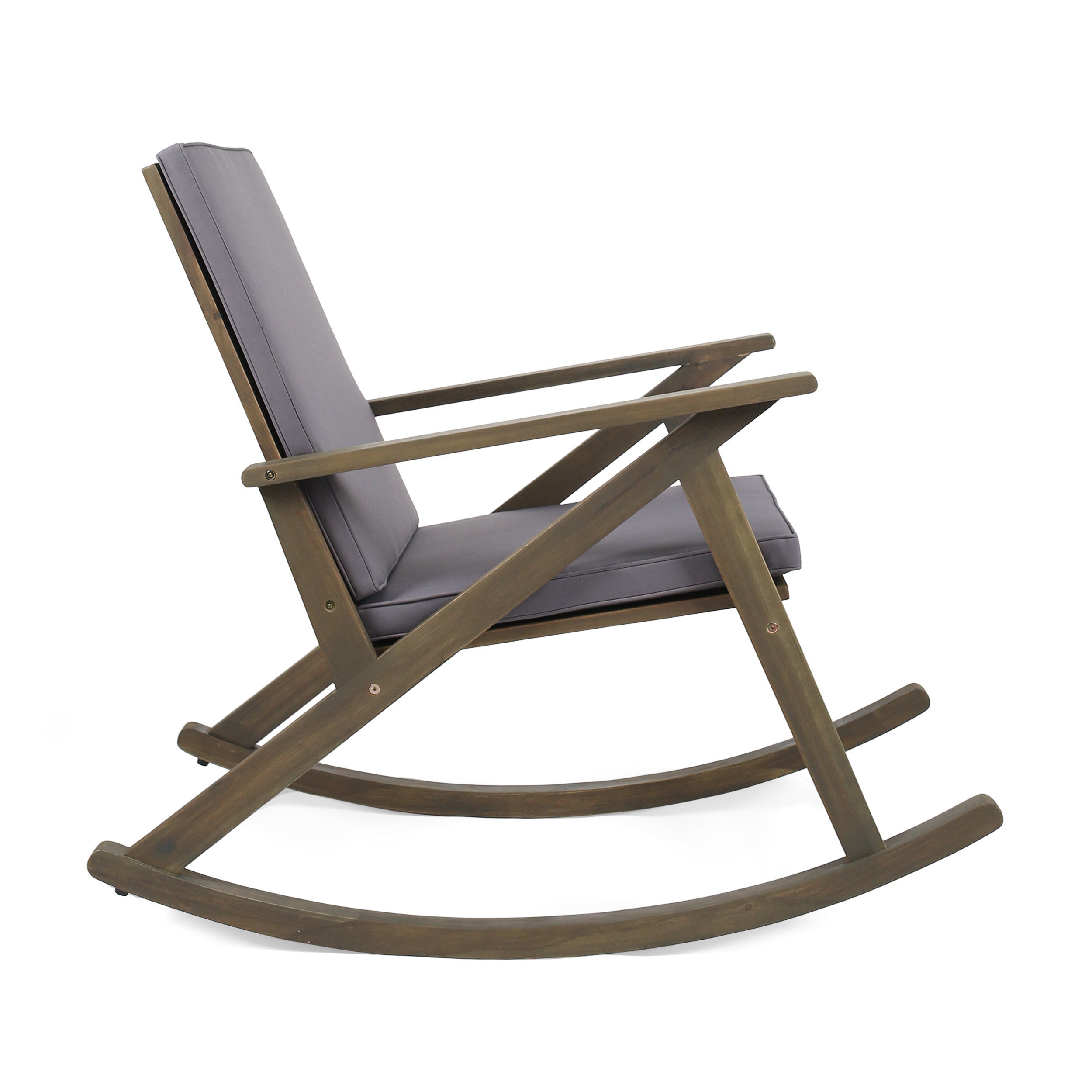 Christopher Knight Home® Gus Acacia Wood Outdoor Rocking Chair with Comfortable Cushion: A Durable, Safe, and Stylish Seating Option for Relaxation