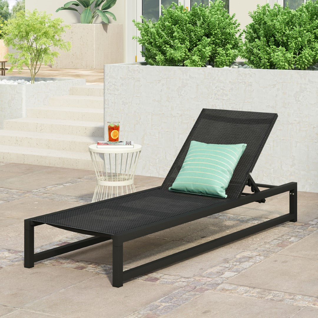Christopher Knight Home® Premium Adjustable Aluminum Outdoor Chaise Lounge with Mesh Seat - Resort - Style Comfort