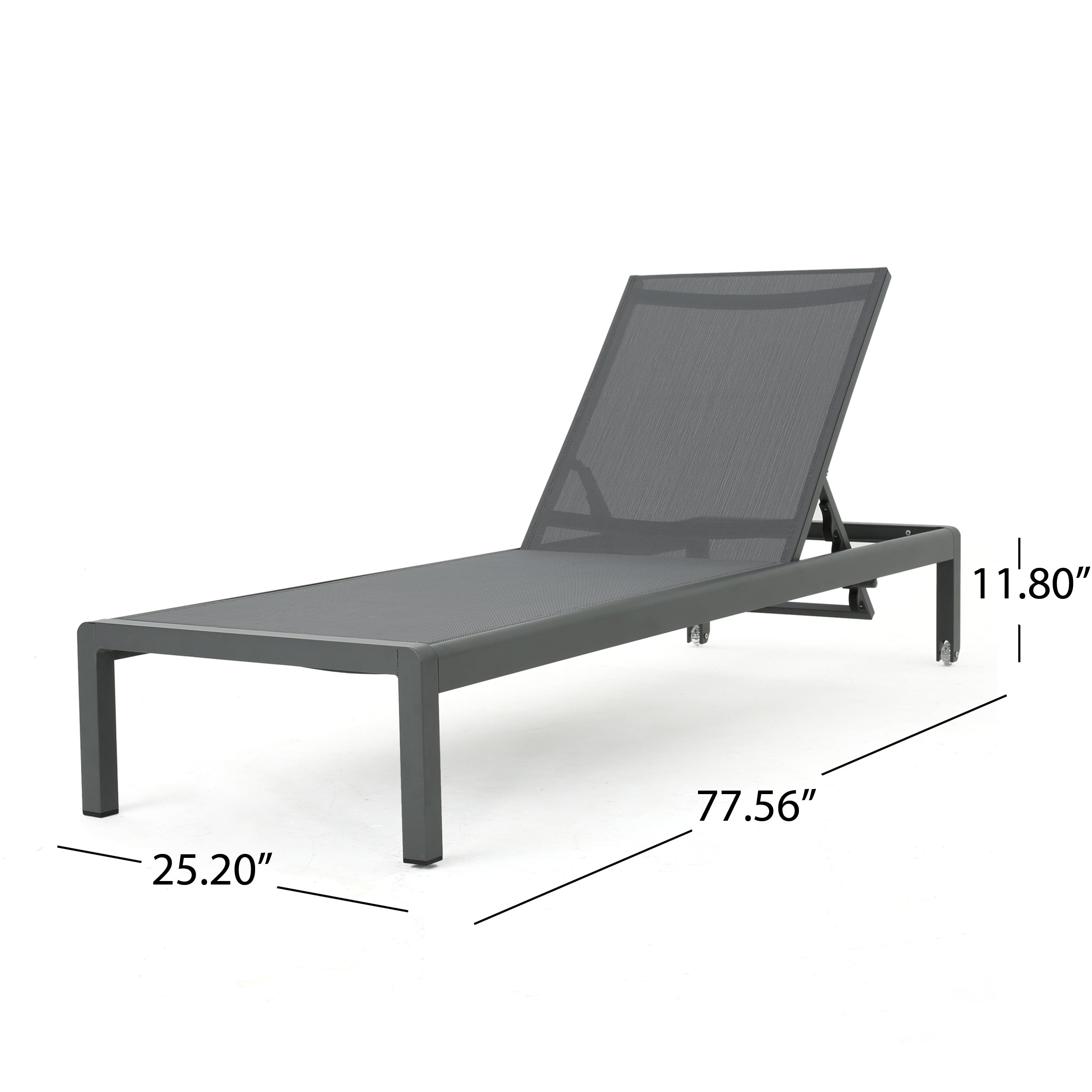 Christopher Knight Home® Grey Outdoor Aluminum Chaise Lounge with Mesh Seat - Cape Coral Style