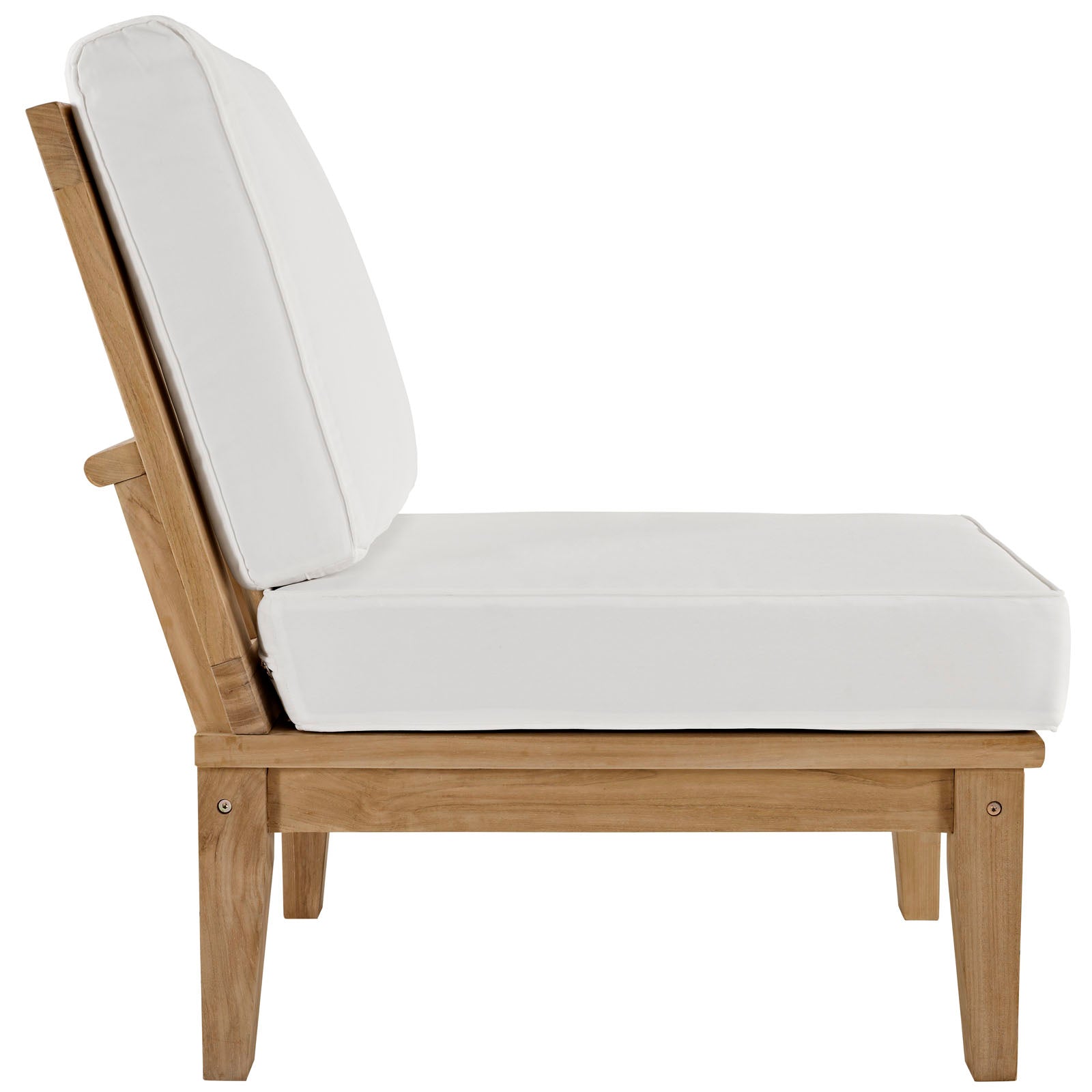 Marina Teak Wood Outdoor Patio Sofa Sectional Set - Sturdy and Weatherproof Design Ideal for Your Patio Relaxation