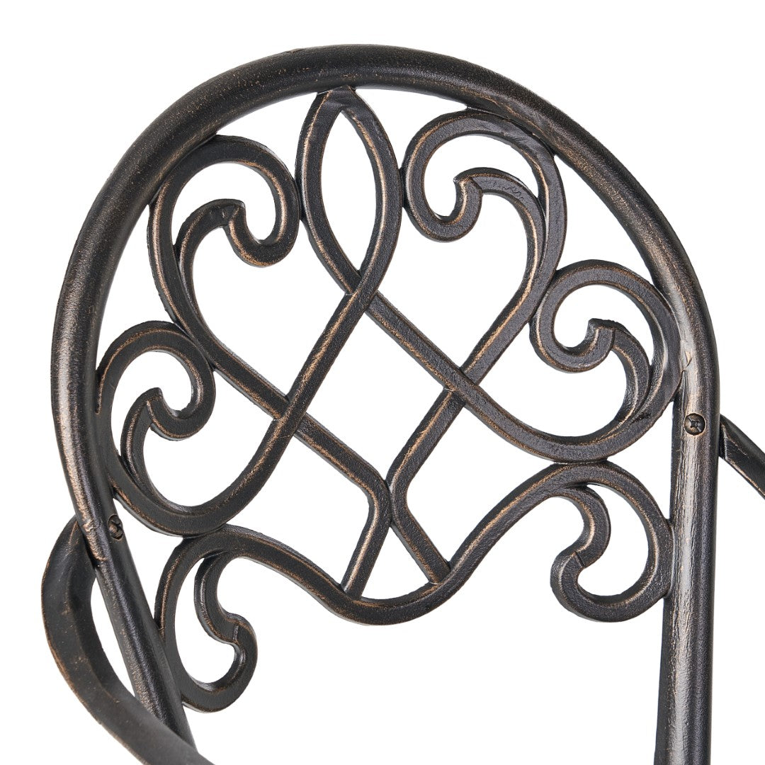 Christopher Knight Home® Angeles Outdoor Cast Aluminum Bistro Dining Set with Integrated Ice Bucket for Al Fresco Meals