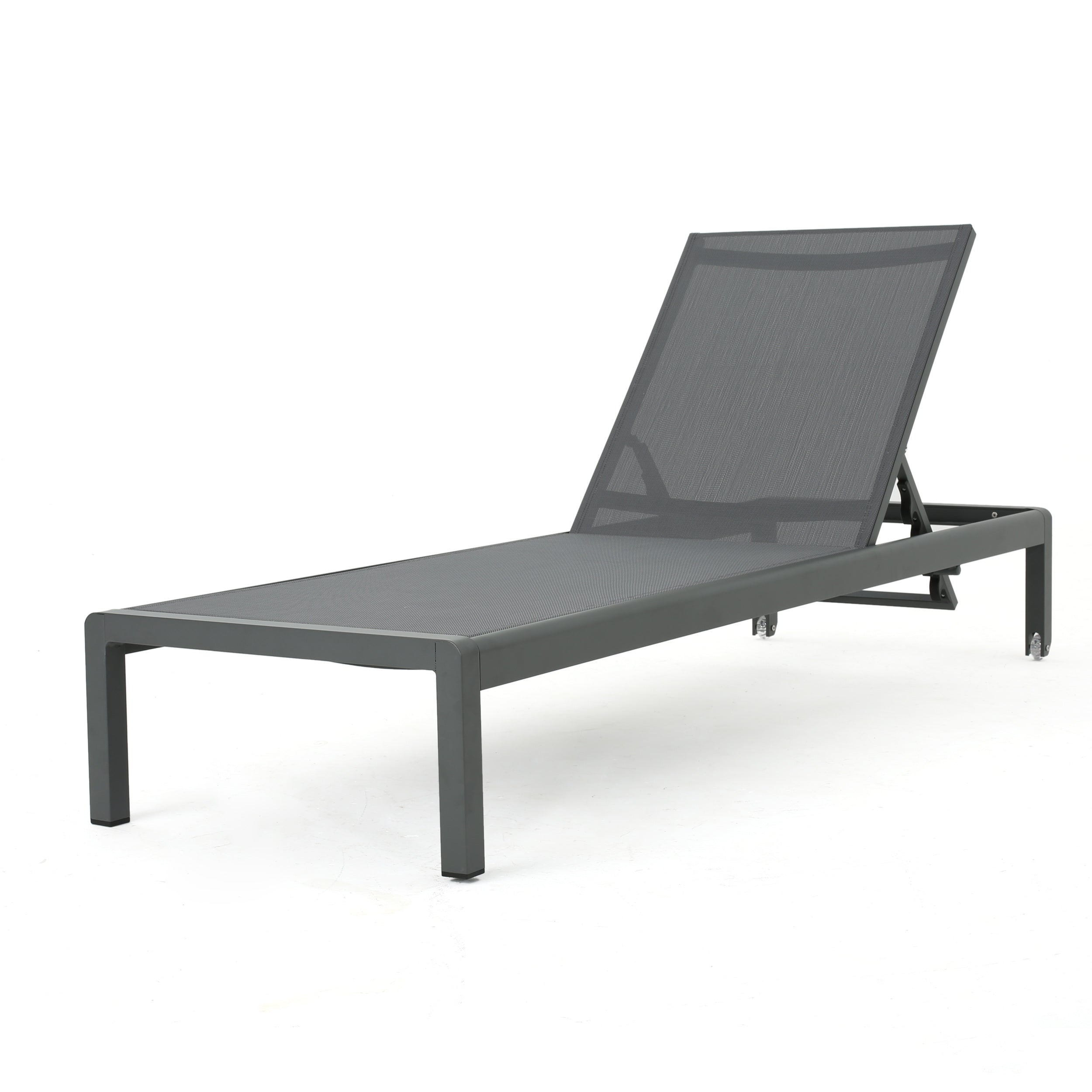 Christopher Knight Home® Grey Outdoor Aluminum Chaise Lounge with Mesh Seat - Cape Coral Style
