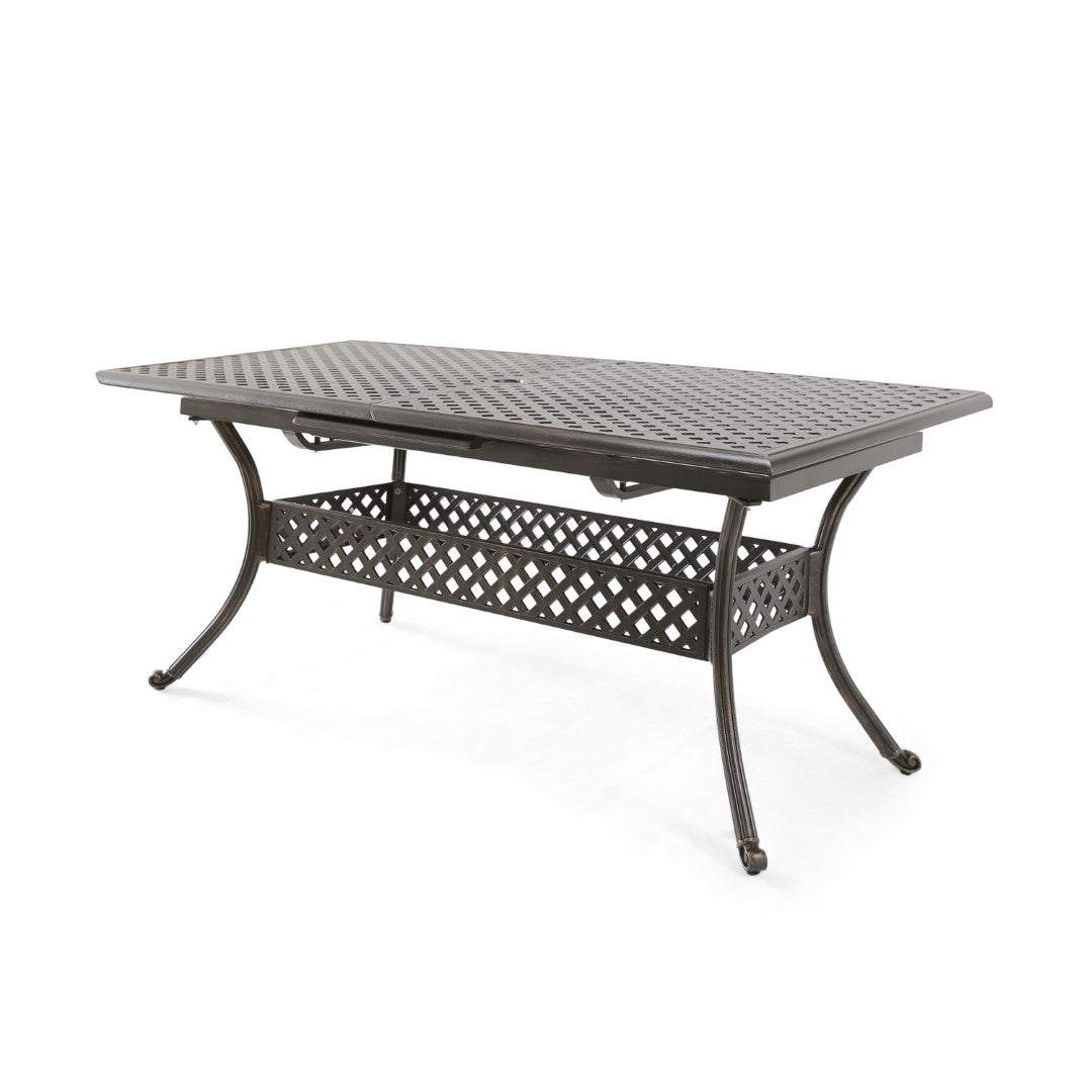 Christopher Knight Home® Abigail Outdoor Dining Table - Expandable Rectangular with Stunning Shiny Copper Finish in Cast Aluminum