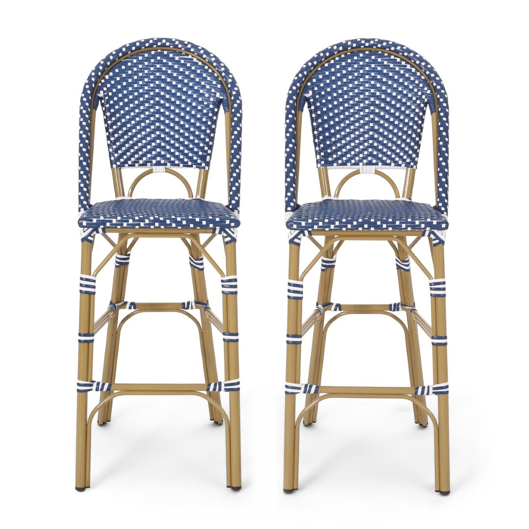 Christopher Knight Home® 2-Piece Set of French-Style Aluminum Outdoor Barstools