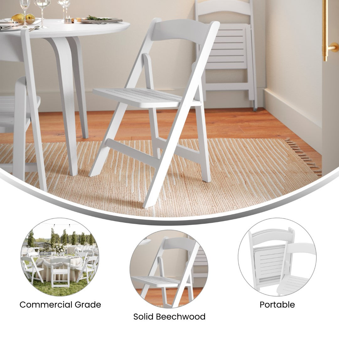 High - Quality Commercial - Use Solid Oak and Beechwood Folding Dining Chair