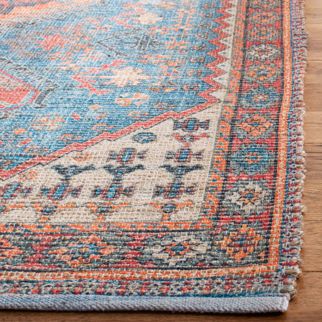 Luxurious Hand - Loomed Saffron Rug: 80% Polyester, 20% Cotton for Stylish Home Decor