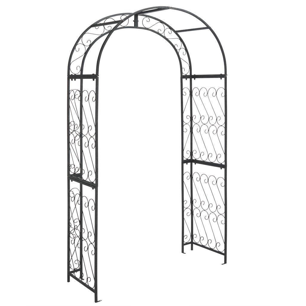 Antique White Iron Outdoor Arch for Enchanting Secret Gardens and Floral Decor