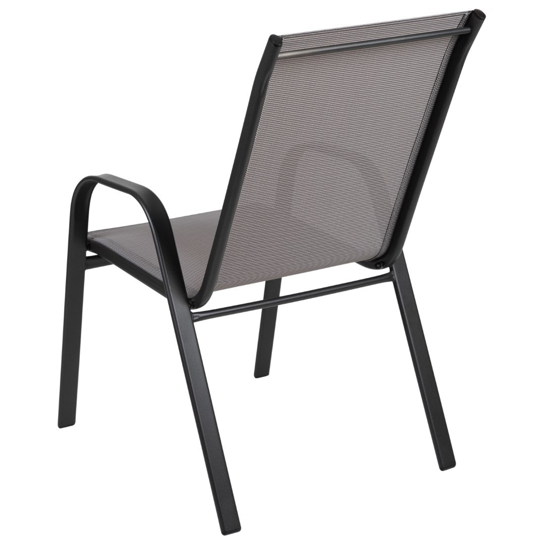 Commercial-Grade Outdoor Stackable 4-Pack Patio Chairs with Flex Comfort Material and Sturdy Metal Frame