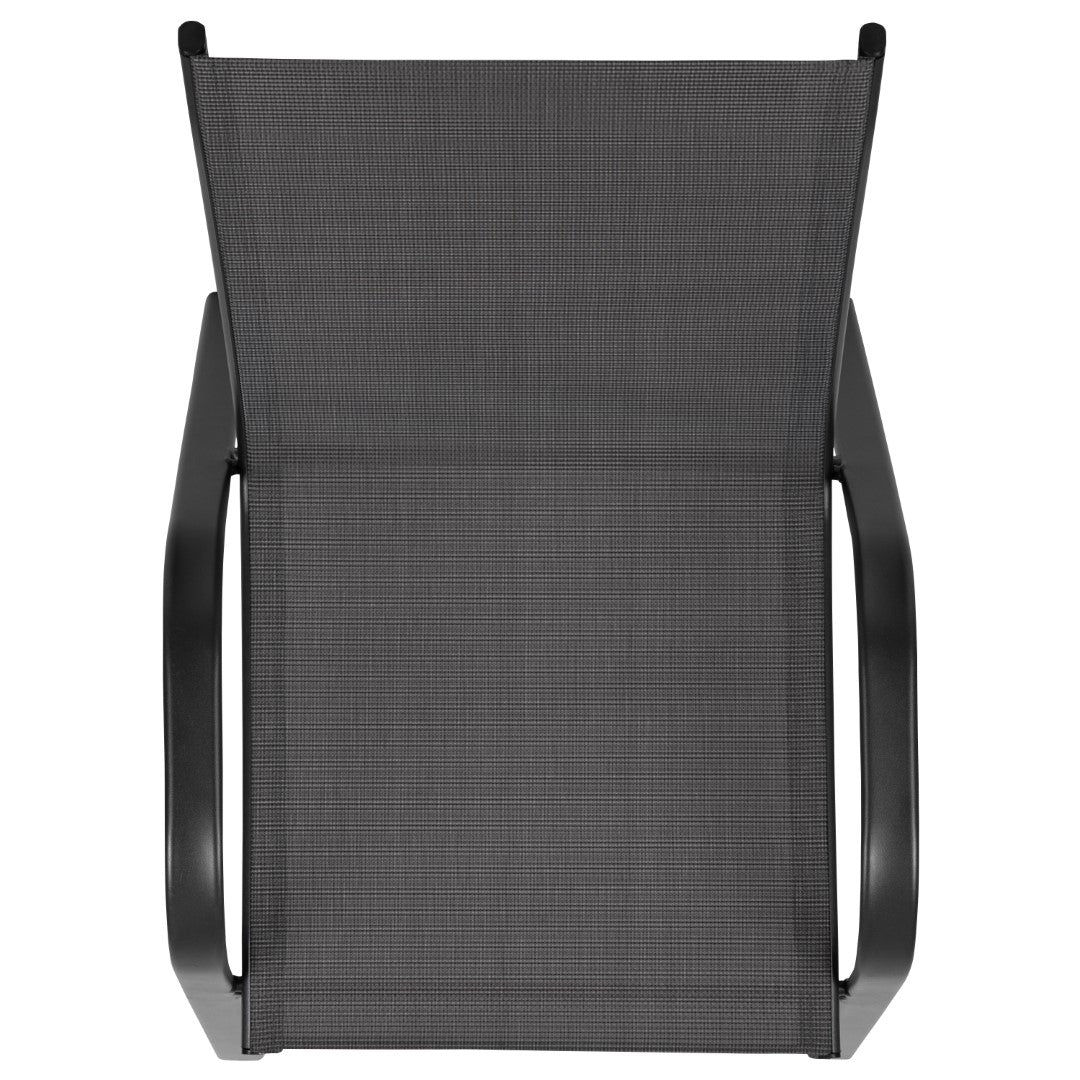 Commercial-Grade Outdoor Stackable 4-Pack Patio Chairs with Flex Comfort Material and Sturdy Metal Frame