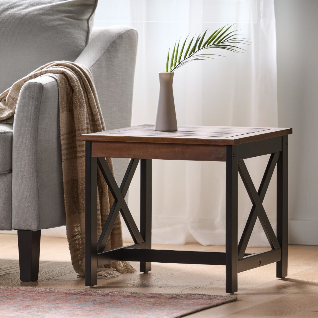 Christopher Knight Home® Stylish Two-Tone Acacia Wood Modern Farmhouse End Table