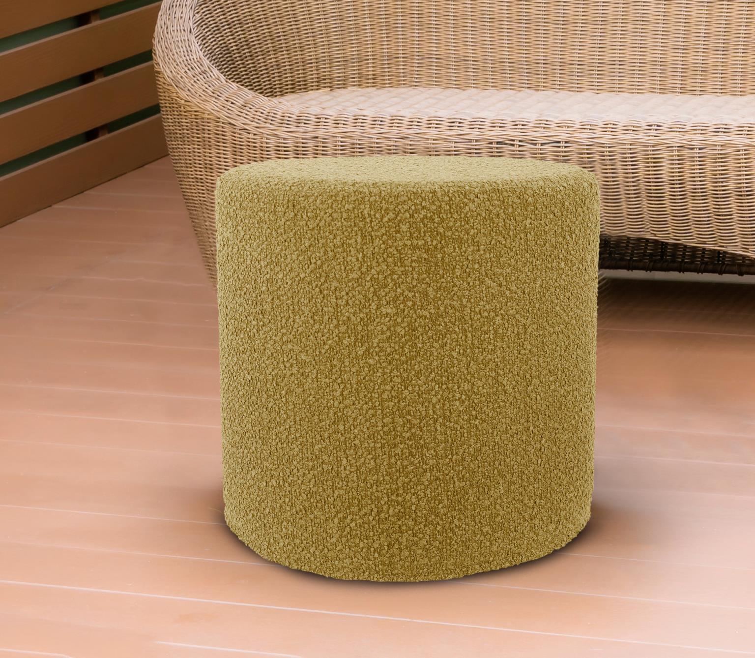 Patio No-Tip Short Cylinder Versatile Foam Ottoman for Both Indoor and Outdoor Use with Comfort and Stylish Design