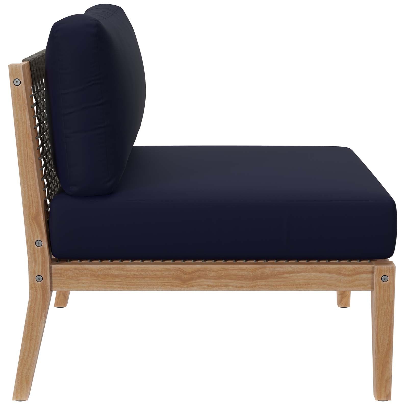 Clearwater Premium Teak Outdoor Patio Sofa with Stylish Rope Webbing and Comfort Cushions