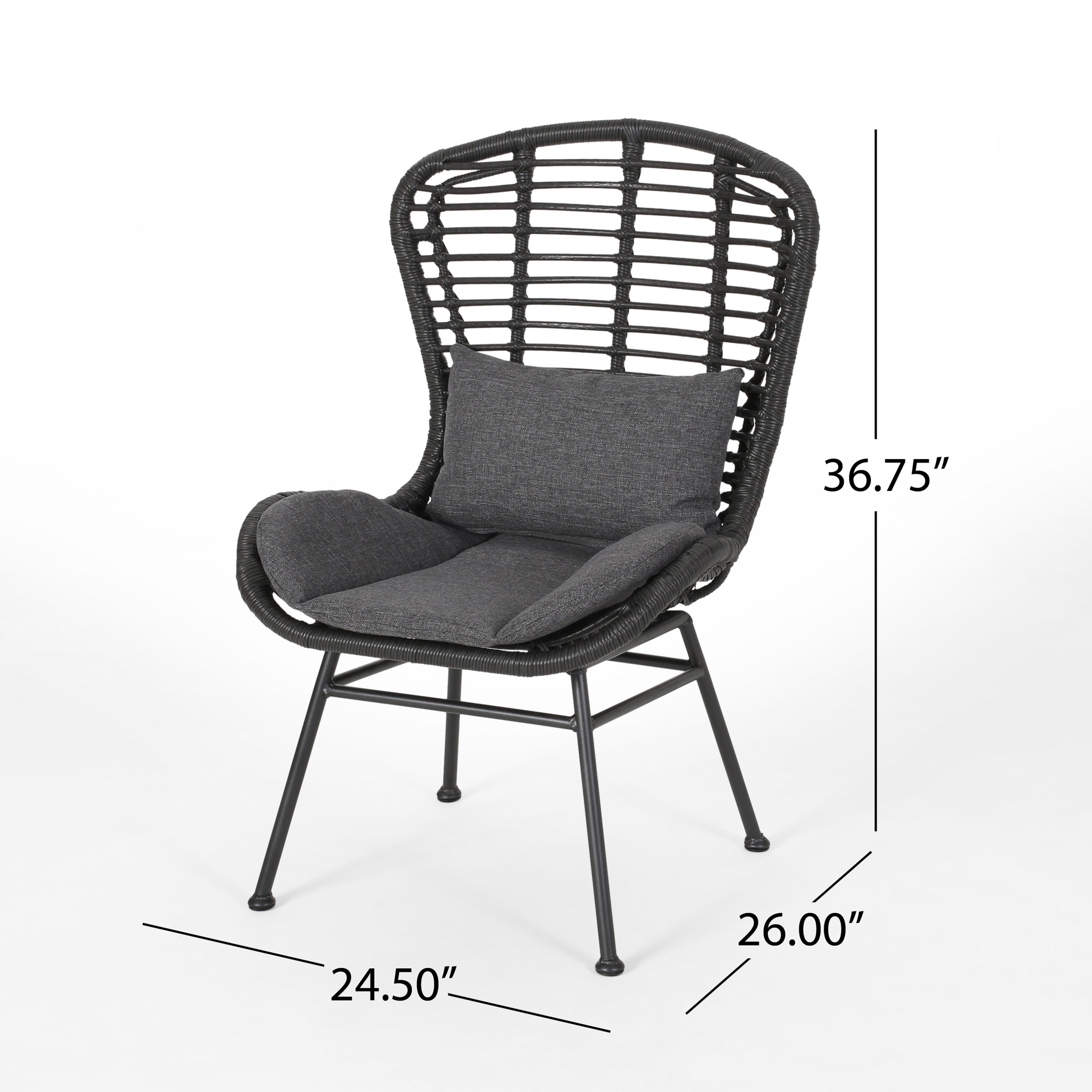 Christopher Knight Home® La Habra 2-Piece Modern Outdoor Club Chairs with Faux Rattan Design