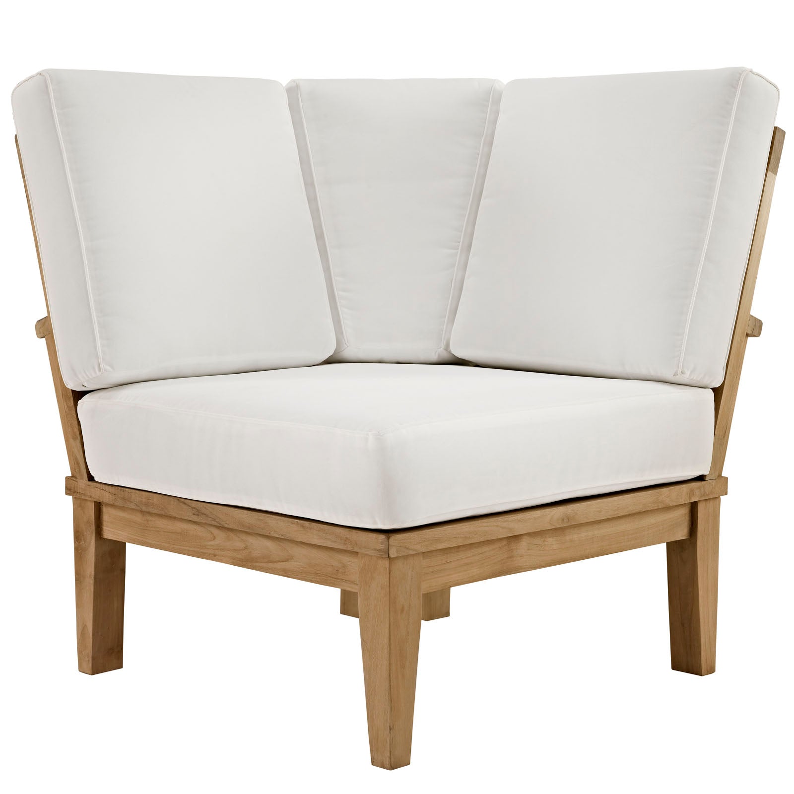 Marina Teak Wood Outdoor Patio Sofa Sectional Set - Sturdy and Weatherproof Design Ideal for Your Patio Relaxation