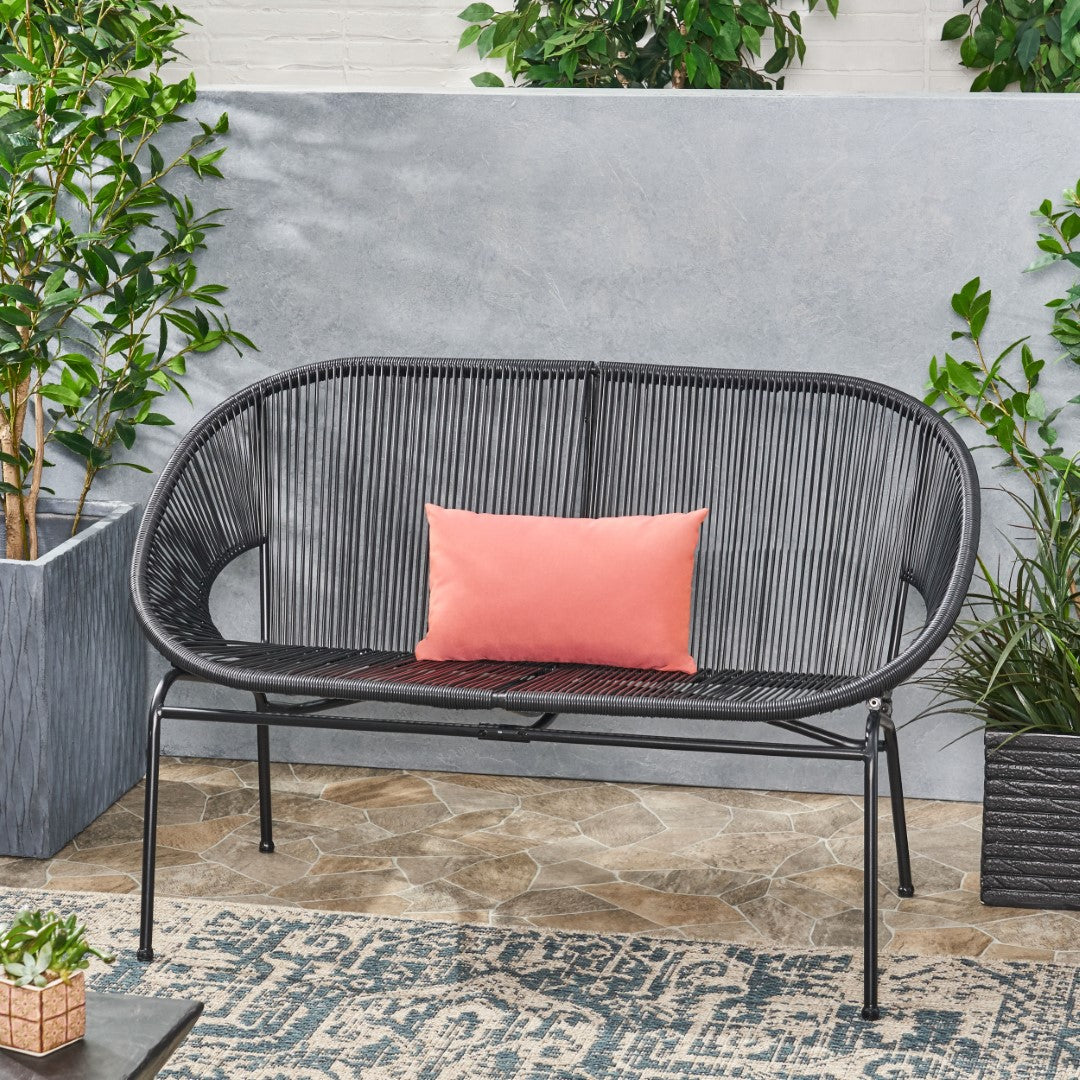 Christopher Knight Home® Durable Contemporary Outdoor Basket Loveseat with Hammock Weave