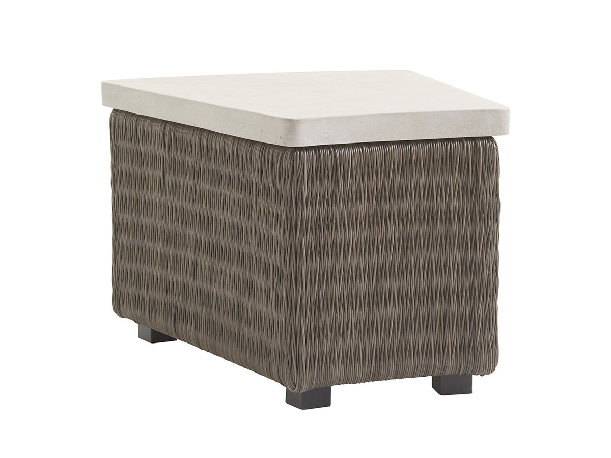 Tommy Bahama Outdoor 3900-950 Accent Table - Stylish All-Weather Wicker with Weatherstone Top for Elegant Outdoor Spaces