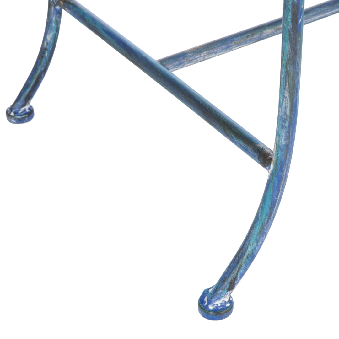 Adina Wrought Iron Outdoor Garden Bench with Victorian Elegance and Intricate Scrolls