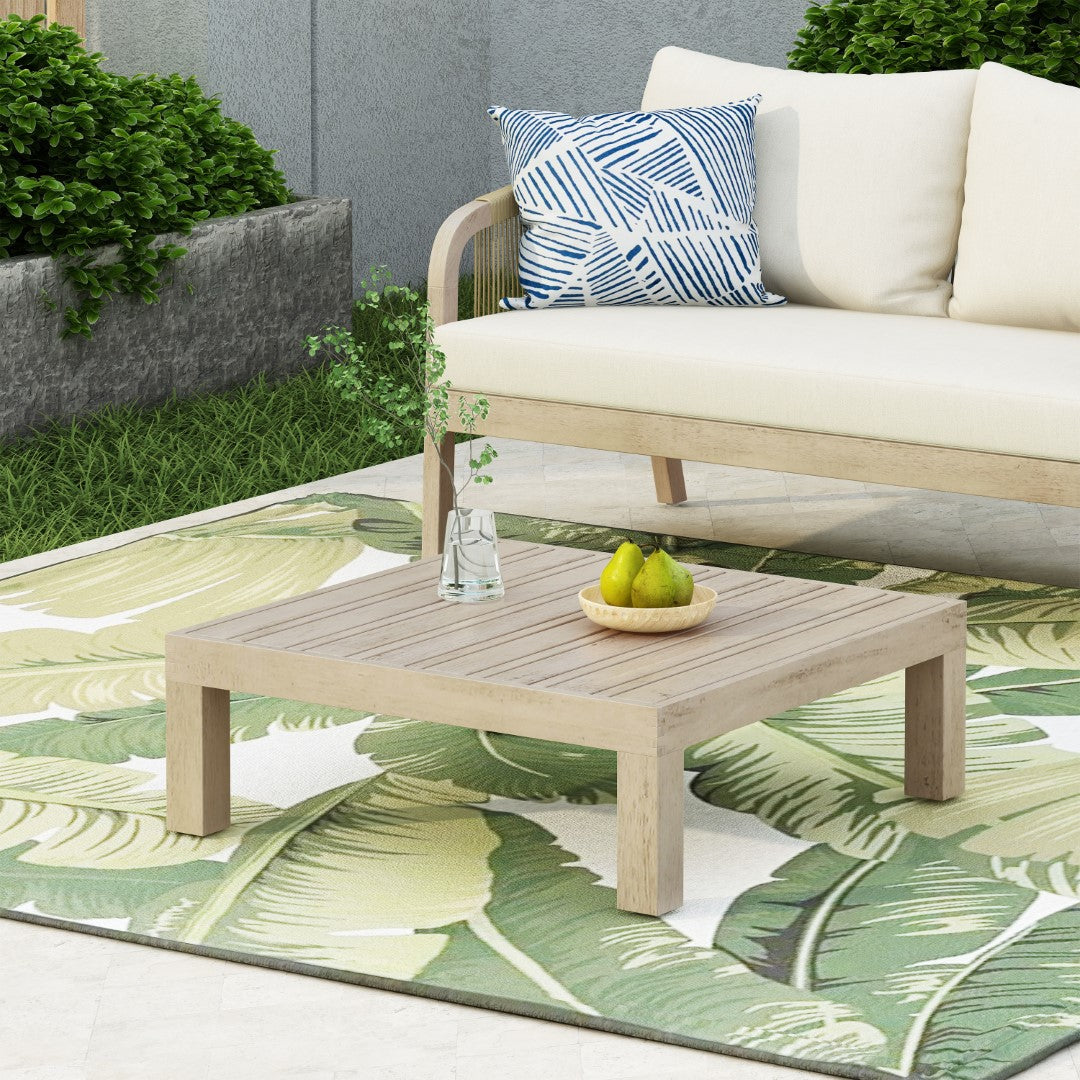 Christopher Knight Home® Brava Acacia Wood Outdoor Coffee Table - Modern Slat Panel Design, Weather Resistant, Assembly Required