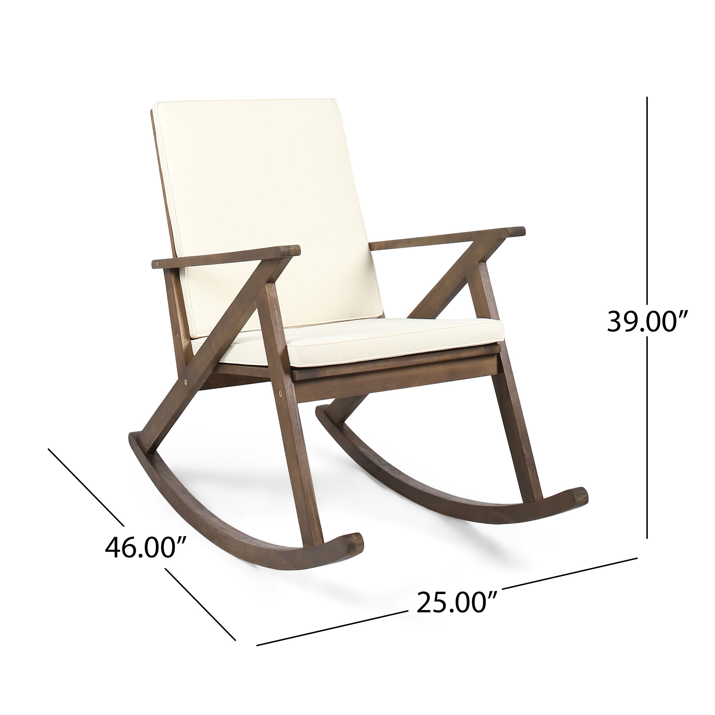 Christopher Knight Home® Gus Acacia Wood Outdoor Rocking Chair with Comfortable Cushion: A Durable, Safe, and Stylish Seating Option for Relaxation