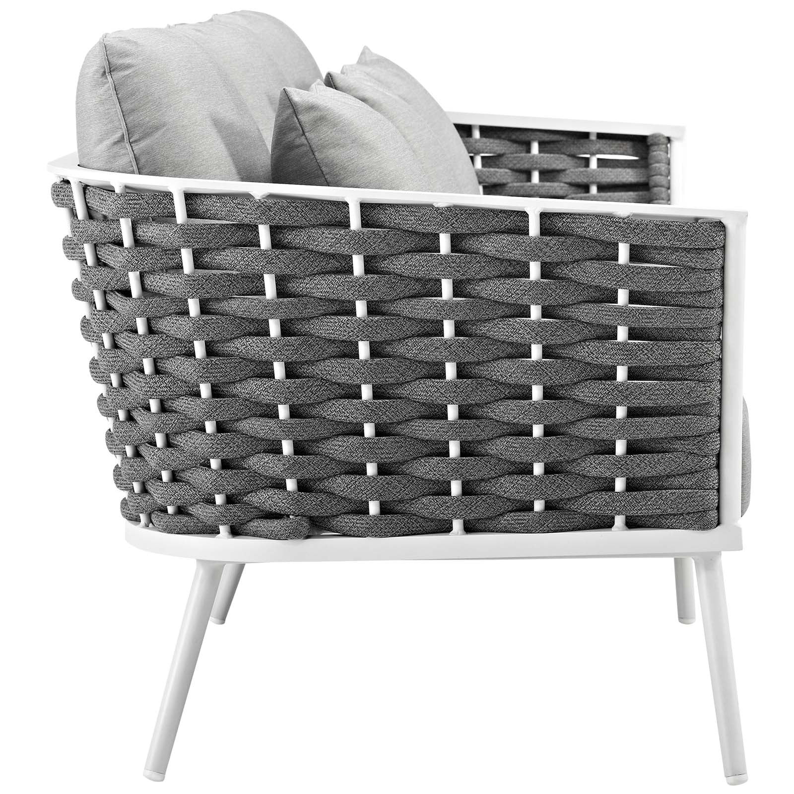 Stance Modern Outdoor Patio Sofa Set with All-Weather Cushions and Aluminum Frame for Relaxing Gatherings