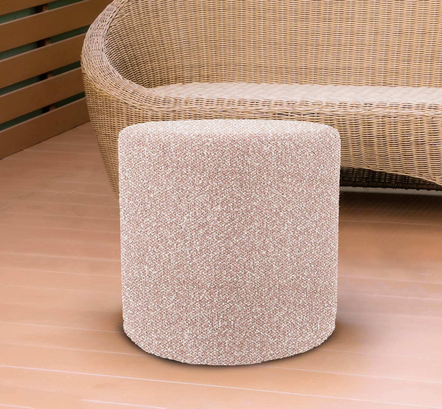 Patio No-Tip Short Cylinder Versatile Foam Ottoman for Both Indoor and Outdoor Use with Comfort and Stylish Design
