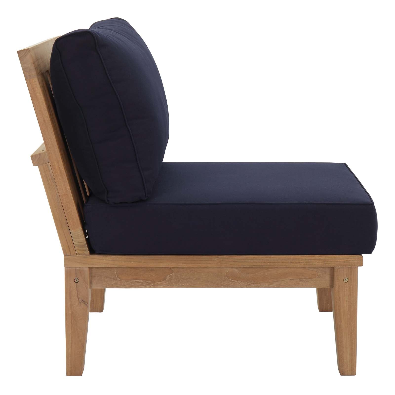 Marina Teak Wood Outdoor Patio Sofa Sectional Set - Sturdy and Weatherproof Design Ideal for Your Patio Relaxation
