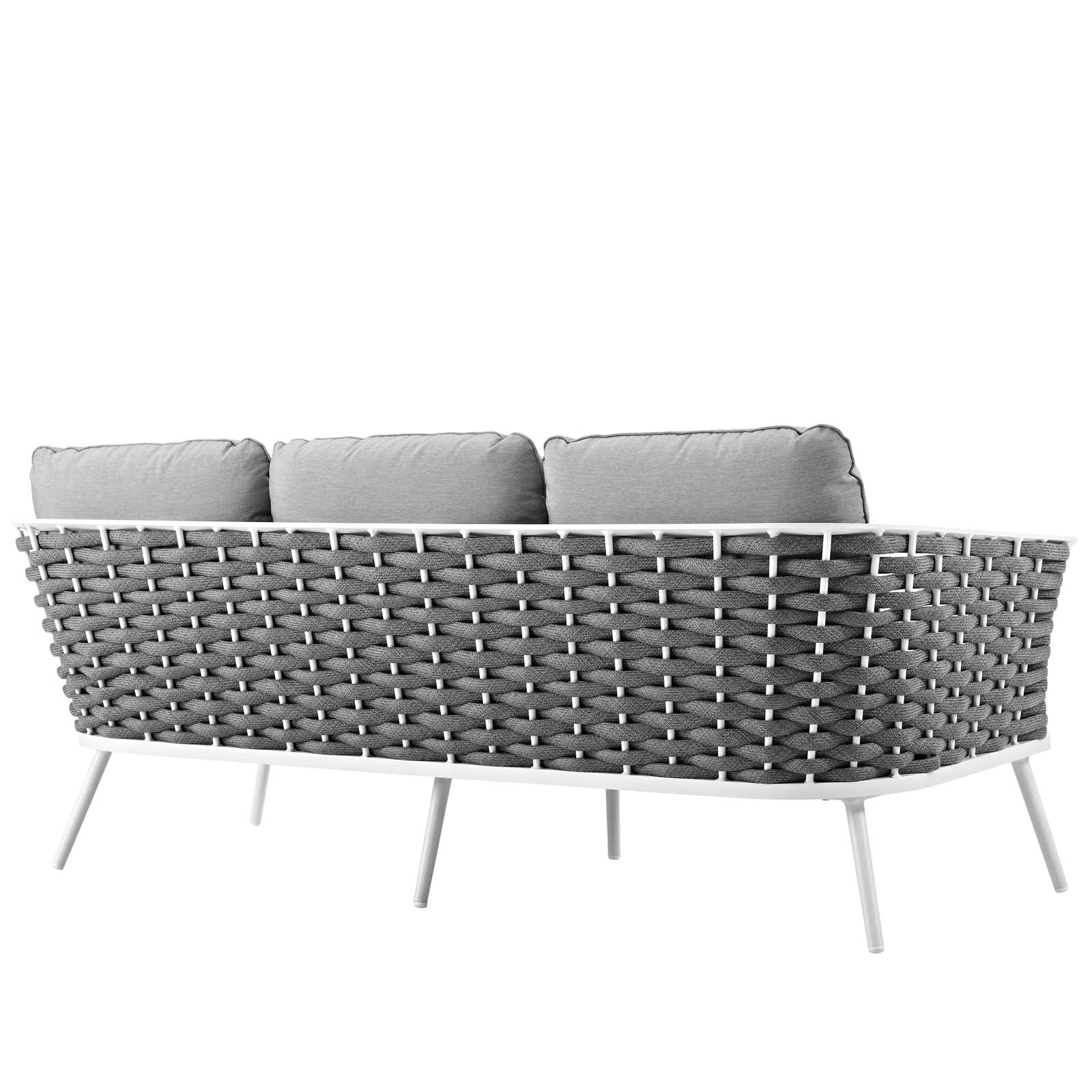 Stance Modern Outdoor Patio Sofa Set with All-Weather Cushions and Aluminum Frame for Relaxing Gatherings