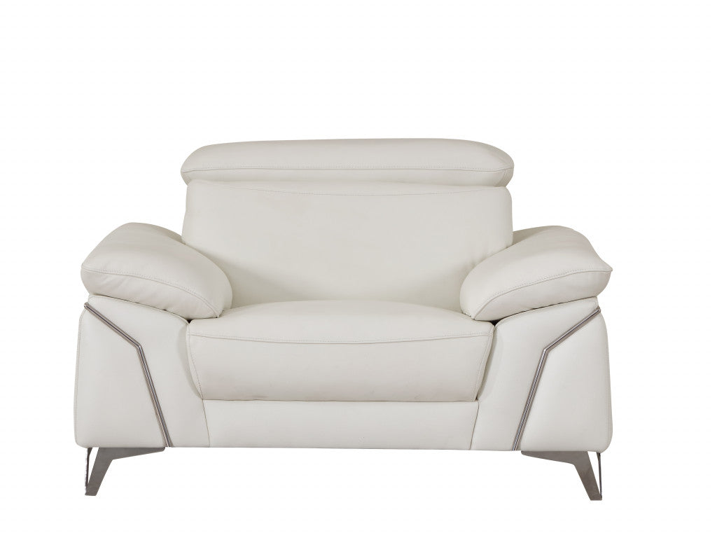 Luxurious 2-Piece Indoor Italian White Leather Seating Set for Stylish Homes