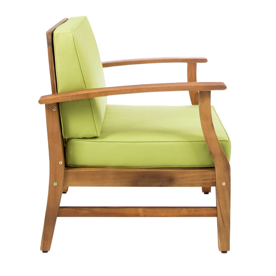Christopher Knight Home® Perla 2 - Piece Green Club Chairs in Durable Acacia Wood with Slat Design