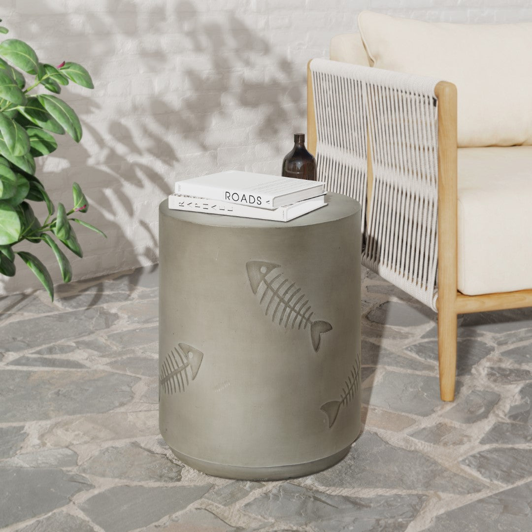 Christopher Knight Home® 16'' Durable & Weatherproof Side Table with Fish Pattern