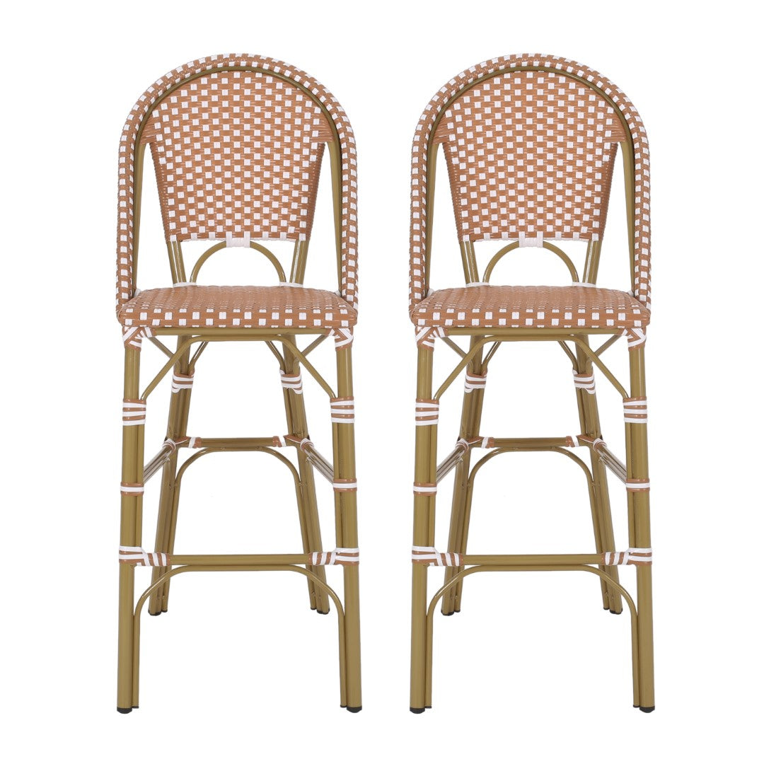 Christopher Knight Home® 2-Piece Set of French-Style Aluminum Outdoor Barstools