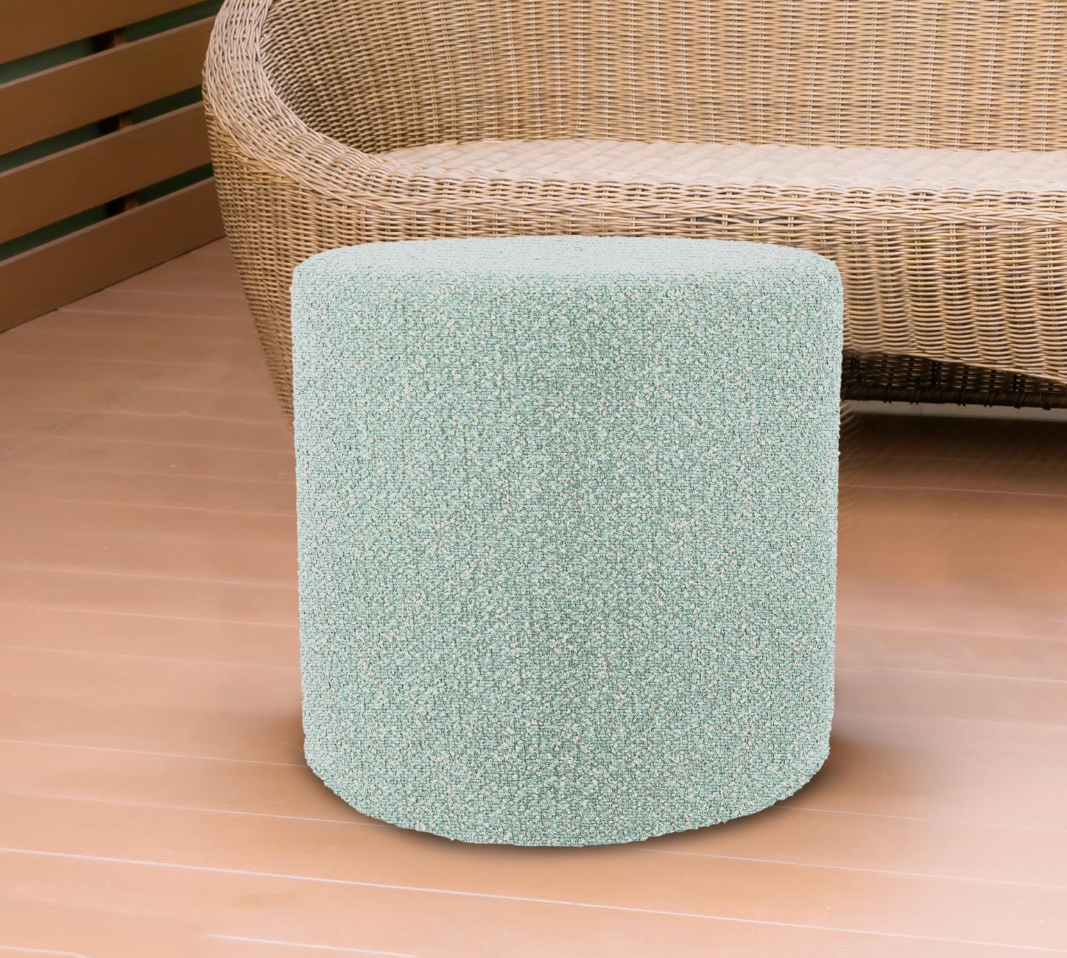 Patio No-Tip Short Cylinder Versatile Foam Ottoman for Both Indoor and Outdoor Use with Comfort and Stylish Design