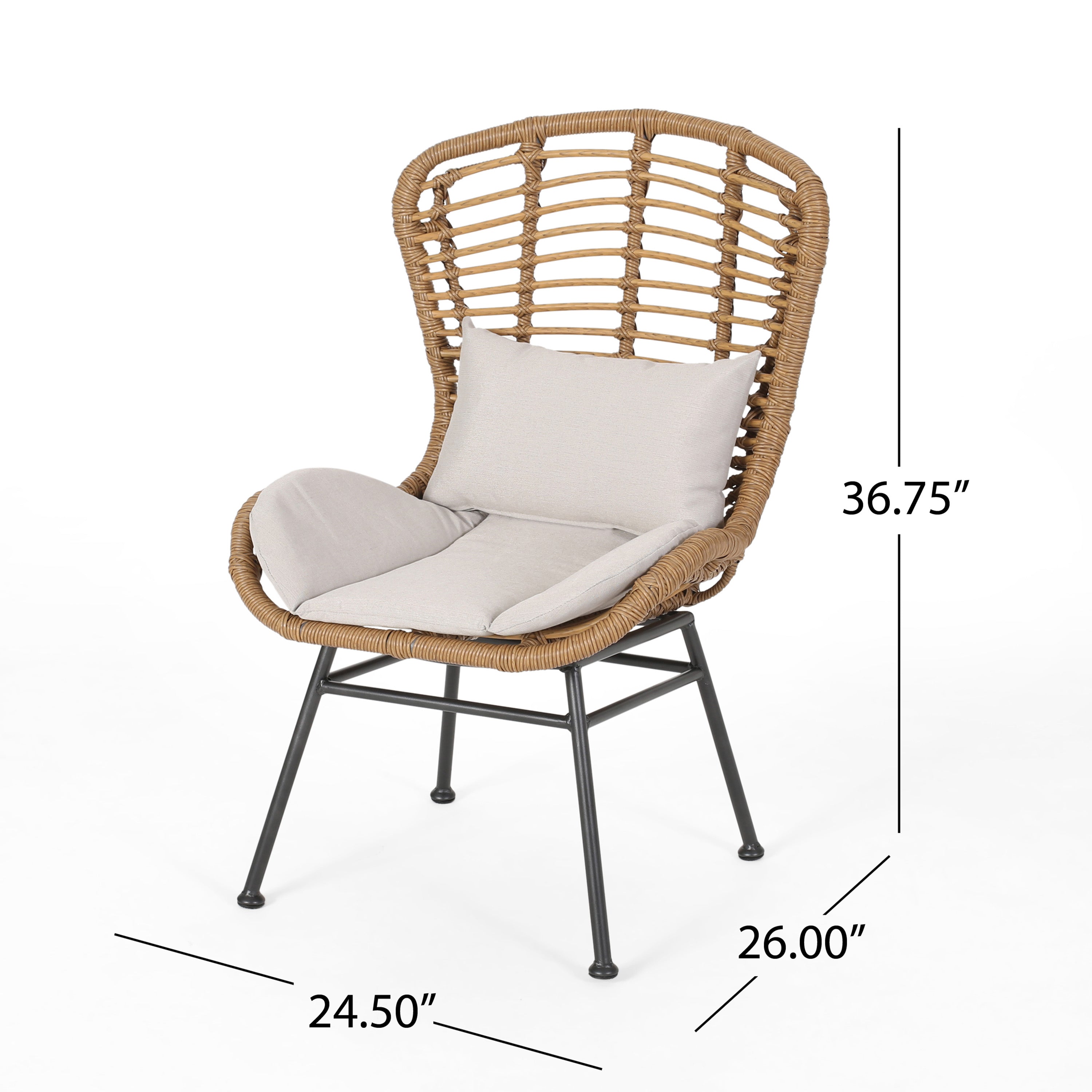Christopher Knight Home® La Habra 2-Piece Modern Outdoor Club Chairs with Faux Rattan Design