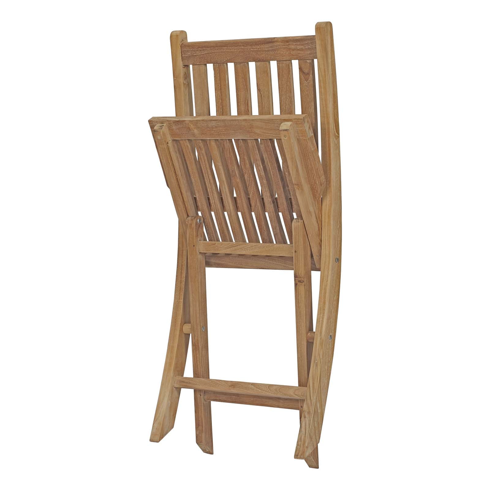 Luxurious Marina Teak Wood Outdoor Patio Folding Side Chair - A Durable, Fashionable and Weather-Resistant Option for Patio Seating