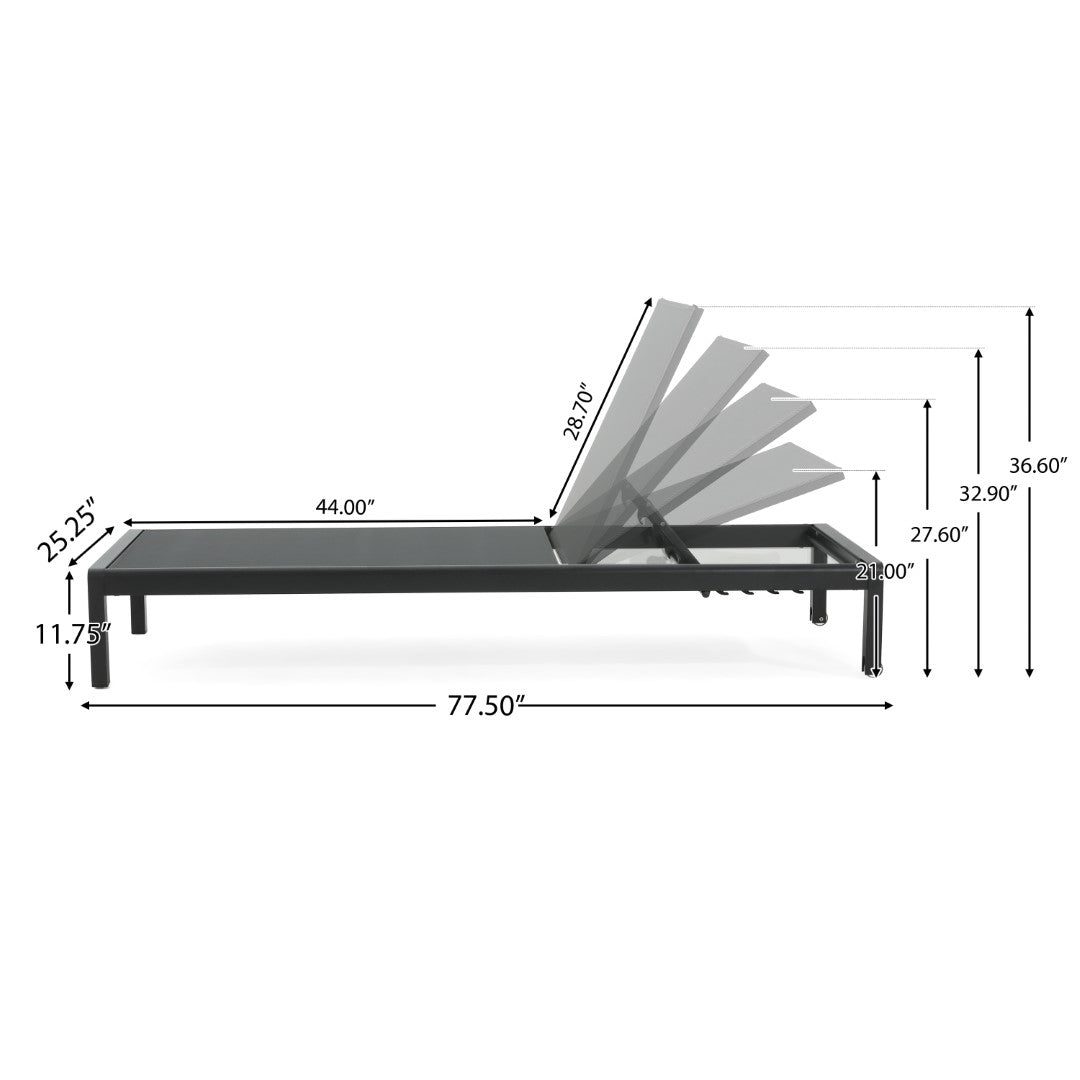 Christopher Knight Home® Cape Coral Premium 2-Piece Outdoor Black Chaise Lounge Set for Relaxing