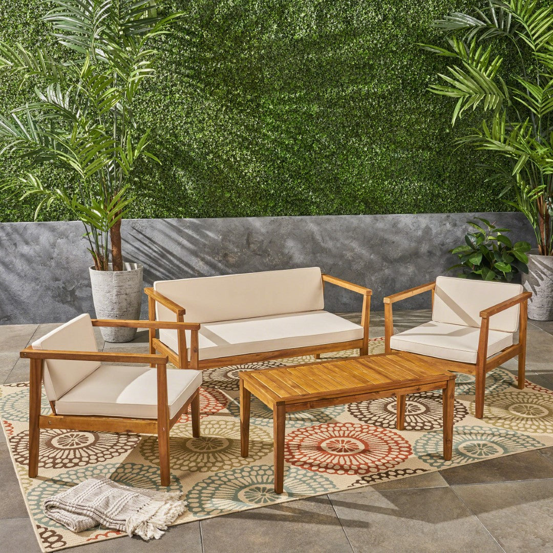 Christopher Knight Home® Newbury 4-Person Acacia Outdoor Conversation Set with Coffee Table