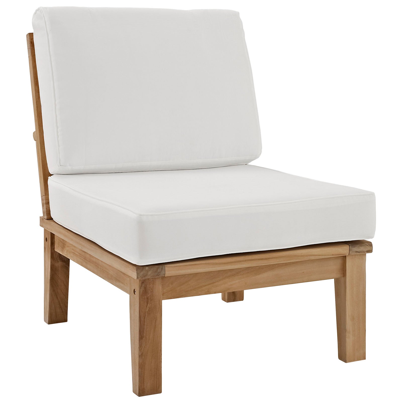 Marina Teak Wood Outdoor Patio Sofa Sectional Set - Sturdy and Weatherproof Design Ideal for Your Patio Relaxation