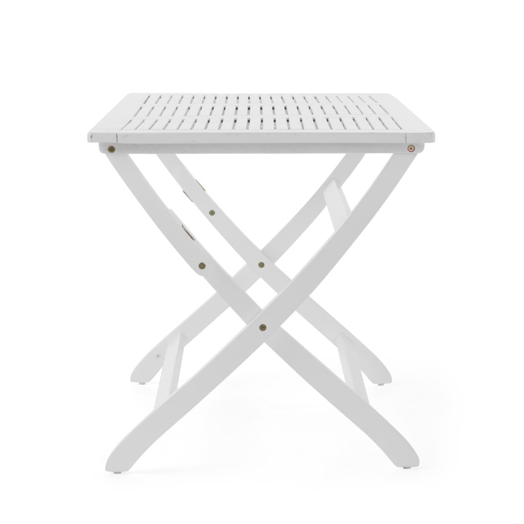 Christopher Knight Home® Foldable Outdoor Dining Table Made of Acacia Wood with a Stunning White Finish