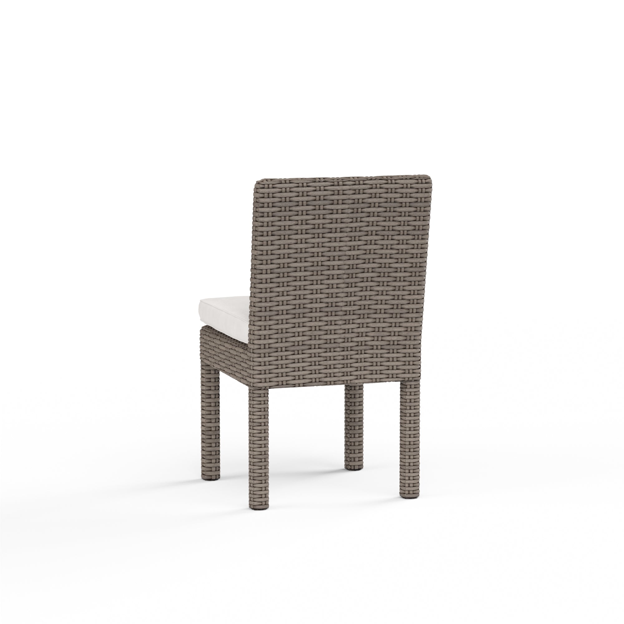 Sunset West Coronado Casual Dining Chair with Driftwood Resin Wicker and Comfortable Plush Seating for a Sophisticated Dining Experience