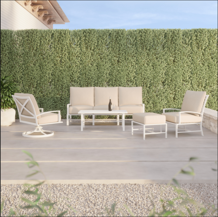 Elegant Bristol Outdoor Dining Chair with Weather-Resistant Foam and Durable Aluminum Frame
