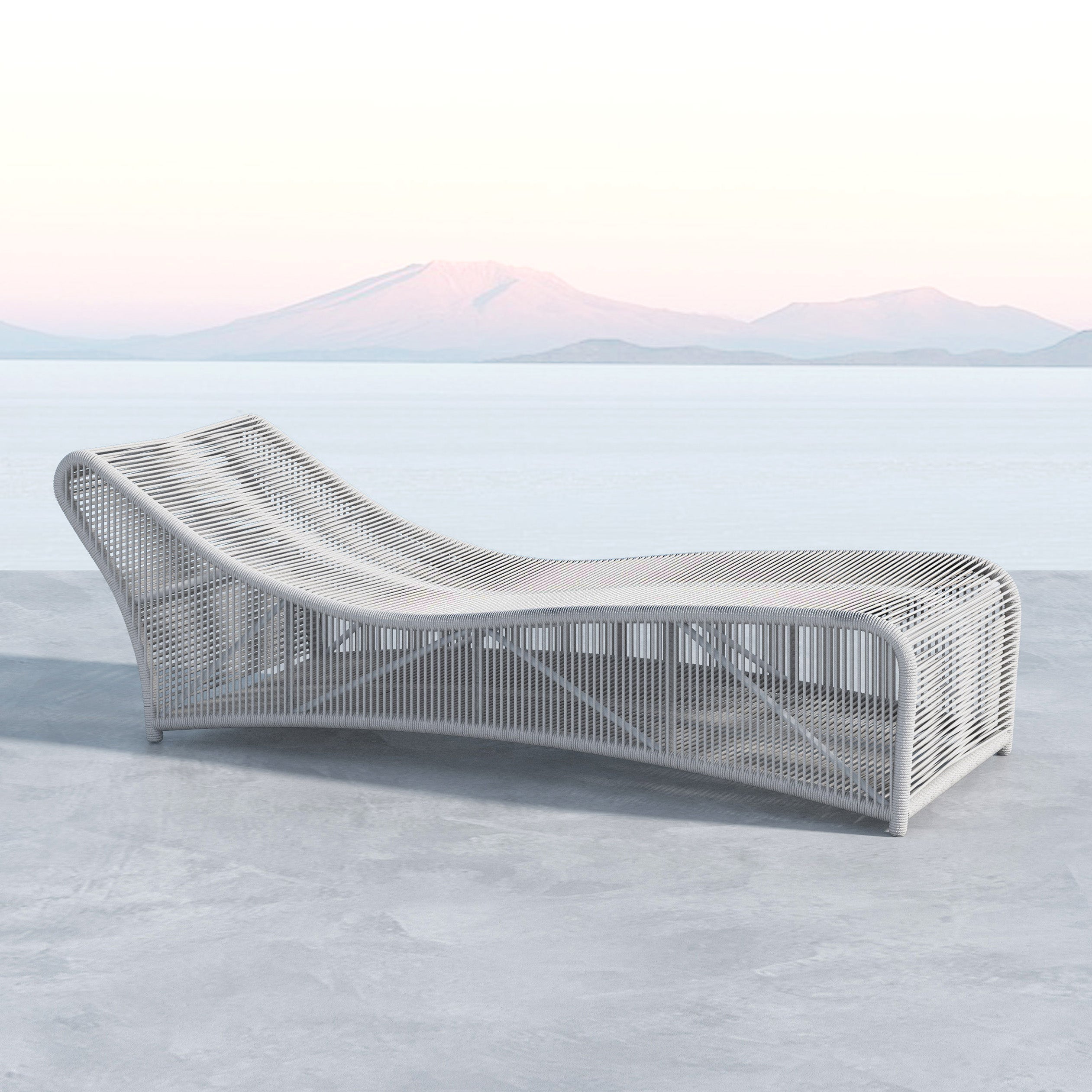 Miami All-Weather Rope Sculptural Outdoor Chaise Lounge without Cushions