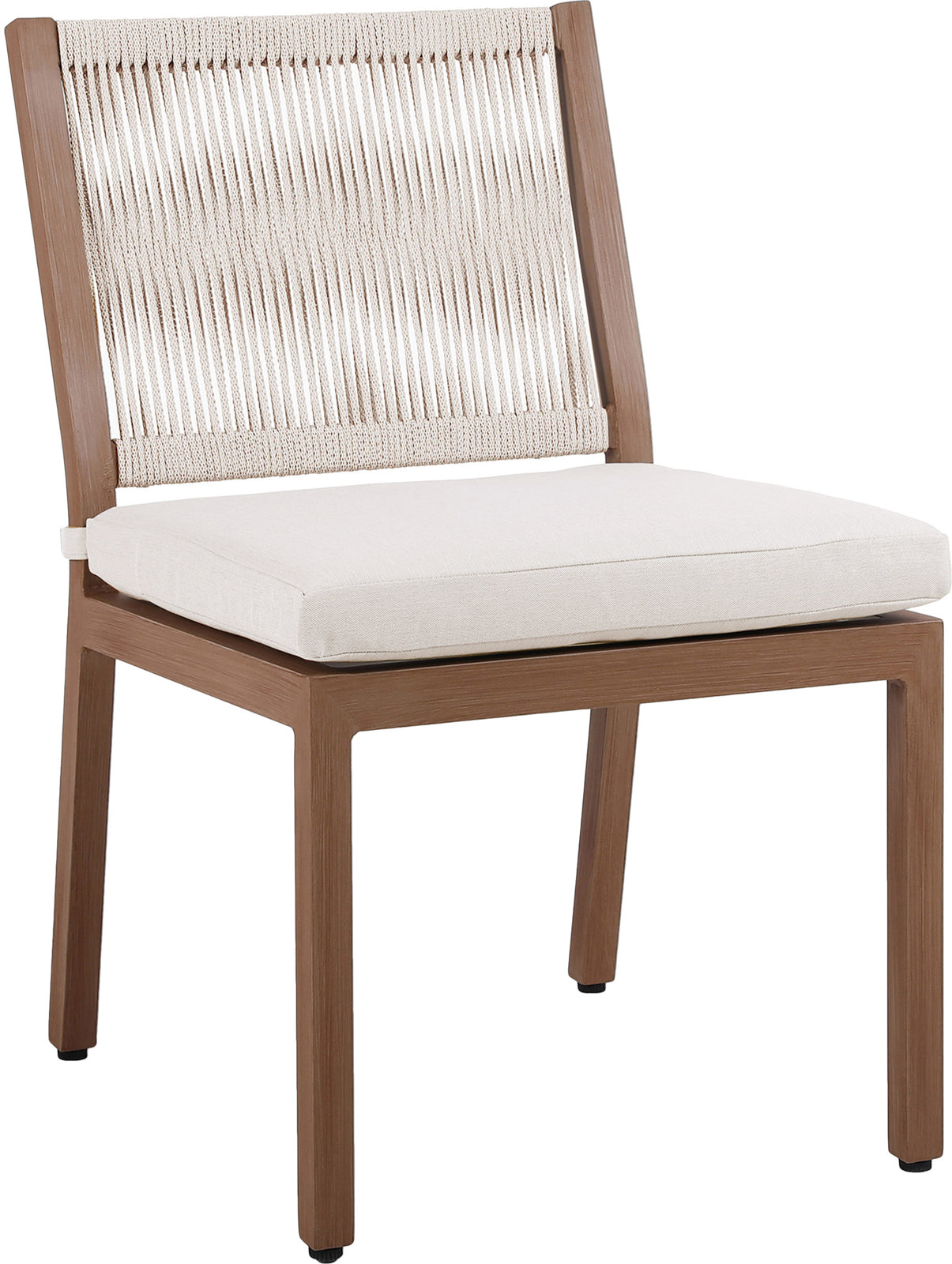 Elegant Maui Outdoor Patio Dining Side Chair Set with Quick - Dry Cushions and Aluminum Frame