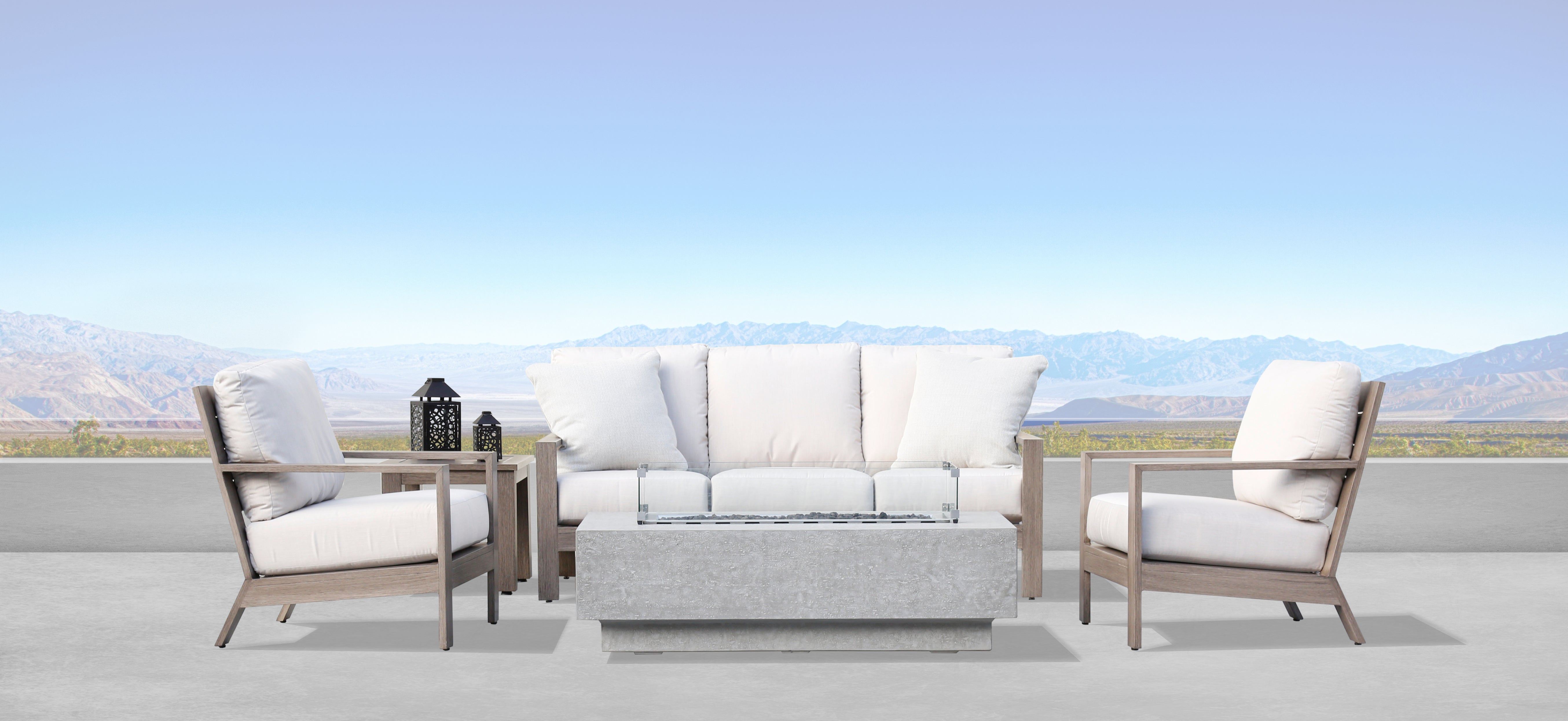Laguna Sofa - High-Resiliency Cushions, Driftwood Finish for Comfort and Durability