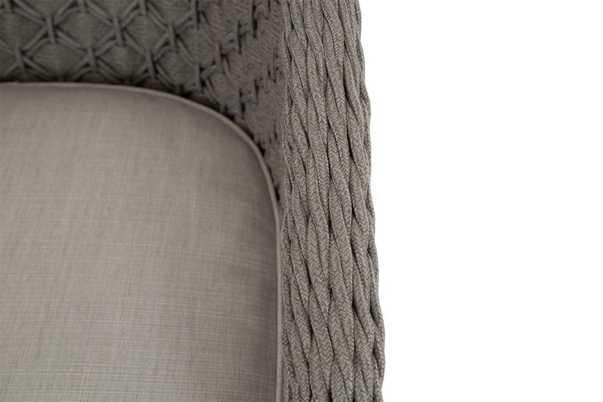 Marbella Weather-Resistant Dining Chair with Handwoven Rope, Curved Back & Stylish Comfort