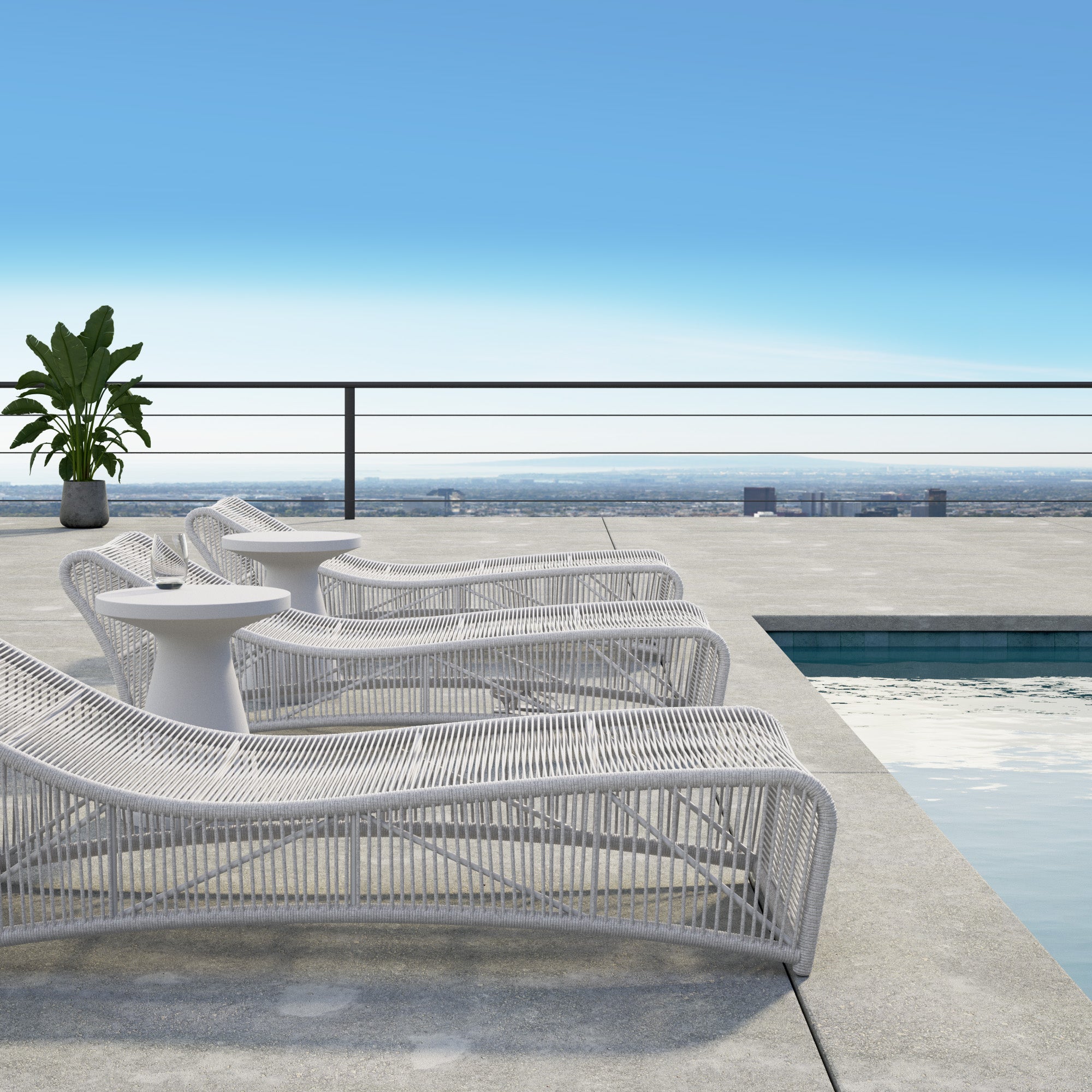 Miami All-Weather Rope Sculptural Outdoor Chaise Lounge without Cushions