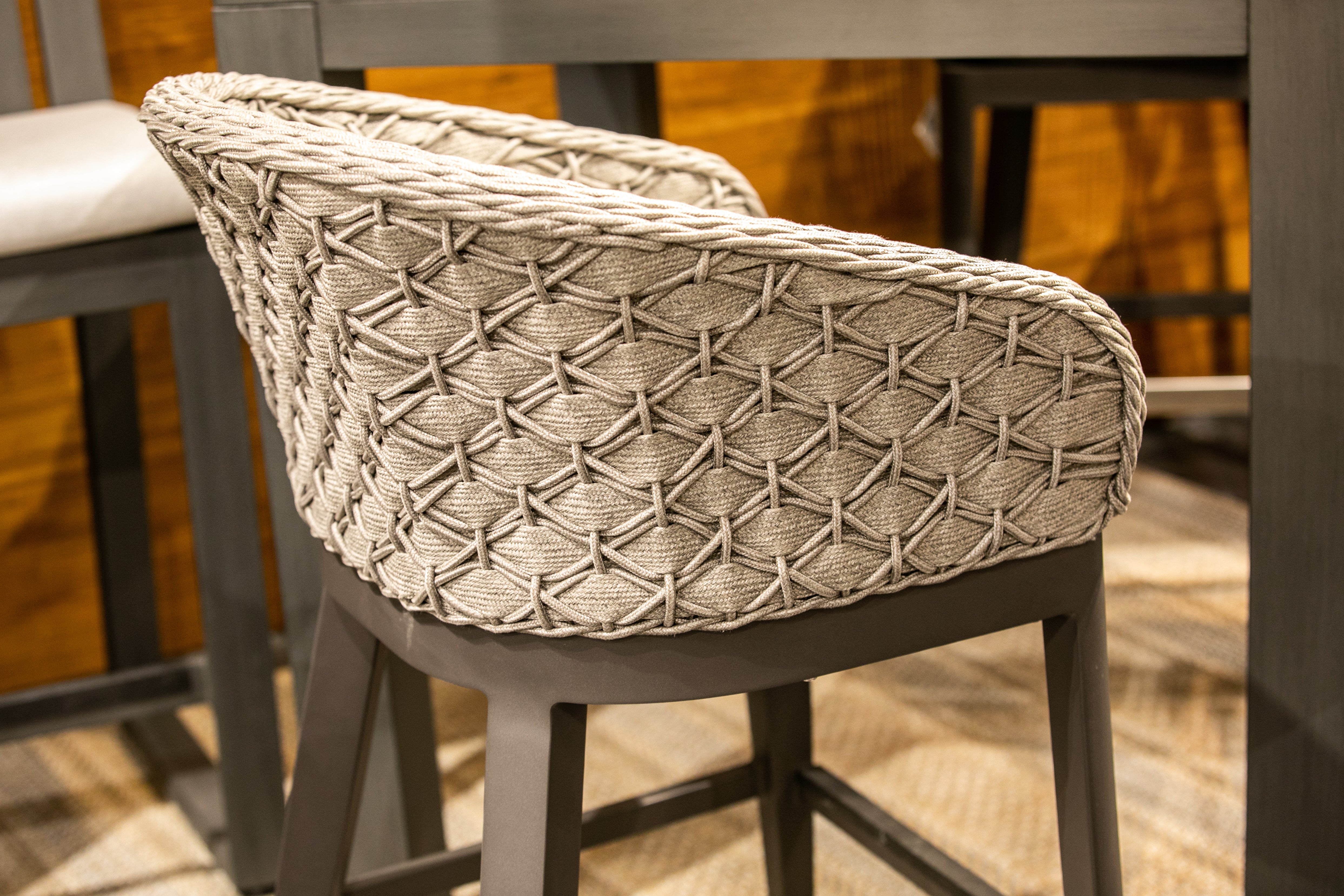 Marbella Weather-Resistant Dining Chair with Handwoven Rope, Curved Back & Stylish Comfort