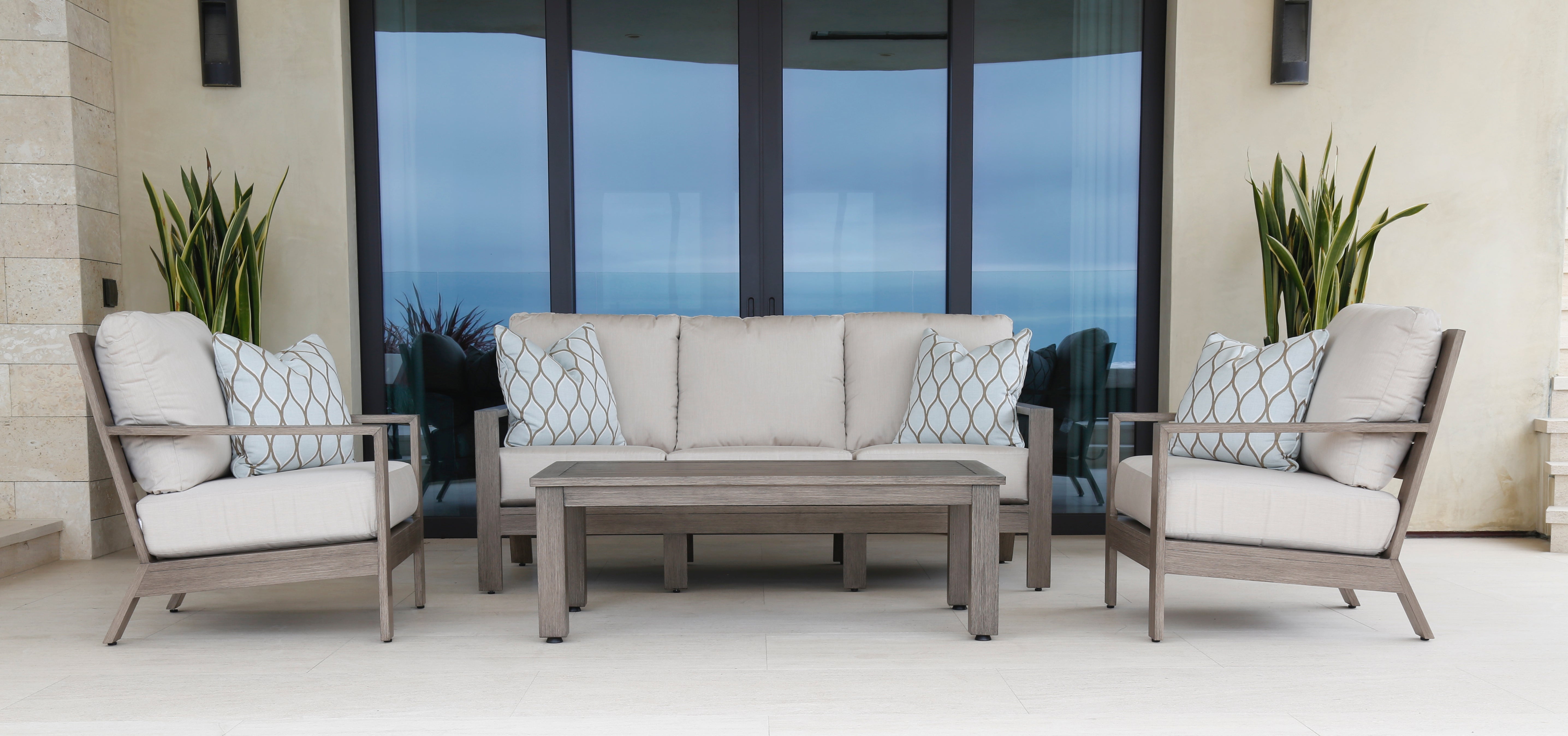 Laguna Sofa - High-Resiliency Cushions, Driftwood Finish for Comfort and Durability