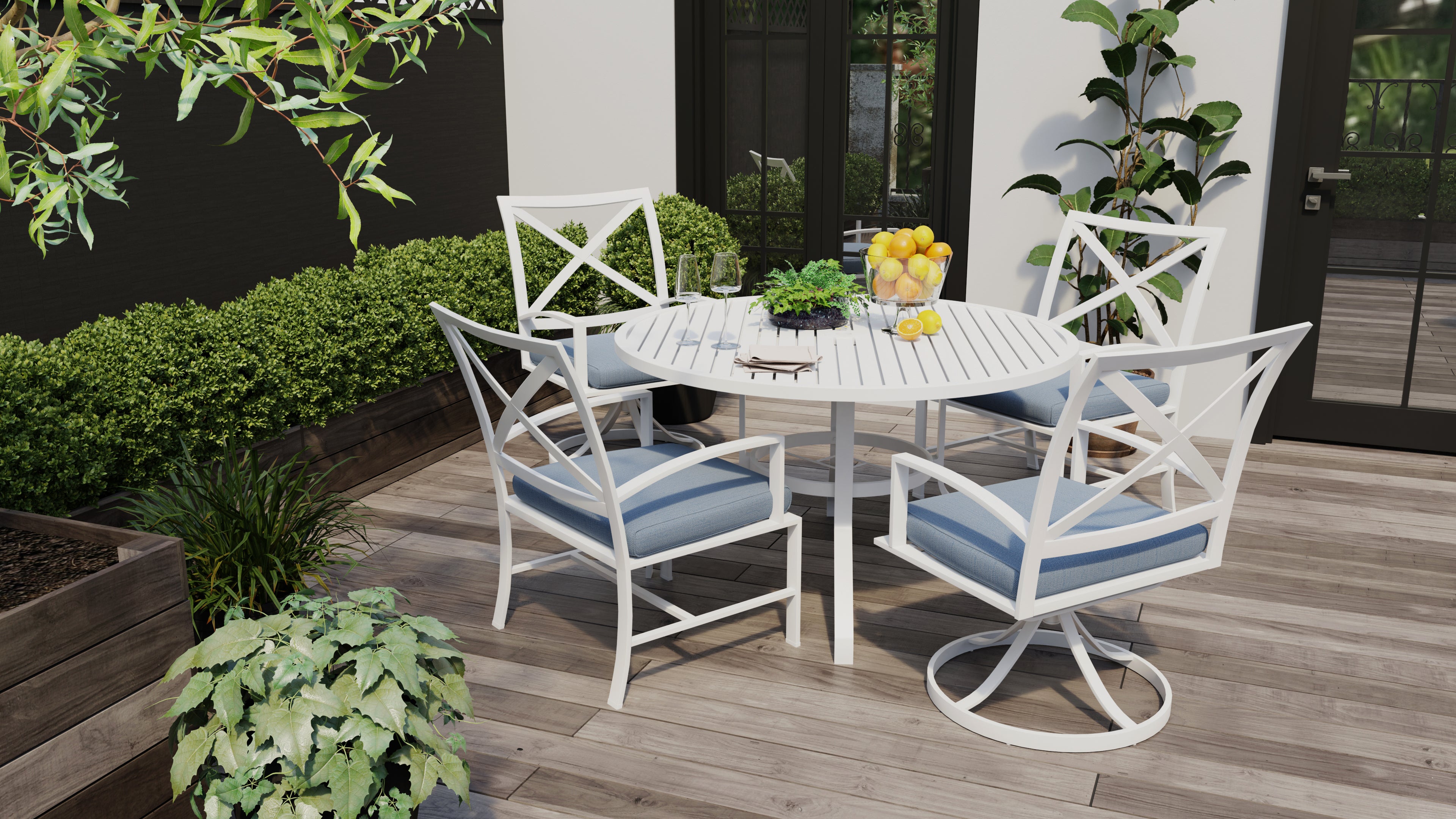 Elegant Bristol Outdoor Dining Chair with Weather-Resistant Foam and Durable Aluminum Frame